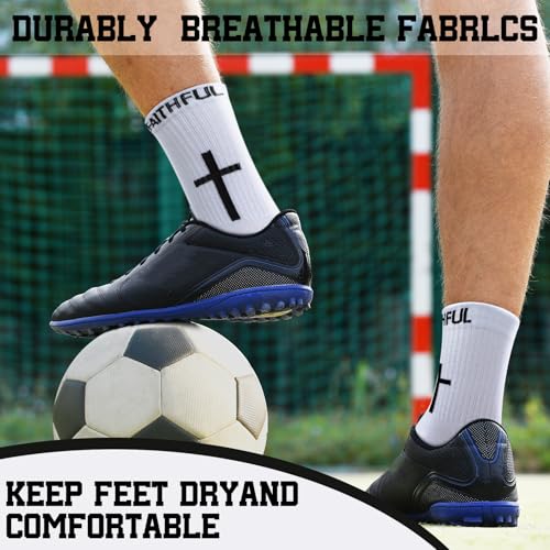 Glitopper 6 Pairs Cross Grip Soccer Socks US 6-13 christian - color: White, style: Faithful
