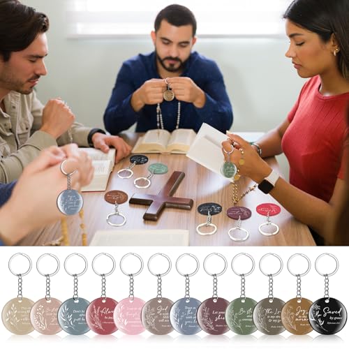 Janmercy 120 Pcs Acrylic Christian Keychain Bulk for Women - style: Netural Color