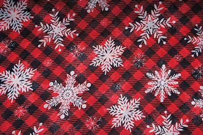 VIVIAN & VINCENT Gift Wrapped Fall Winter Soft Lightweight Holiday Sheer Infinity Christmas Scarf for Women Girls - color: Plaid Snowflake Red