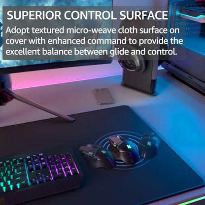 KTRIO Large Gaming Mouse Pad Desk Mat for Gamer, 31.5" x 15.7", Black, XXL - color: Black Stealth, size: 31.5l X 15.7w Inches
