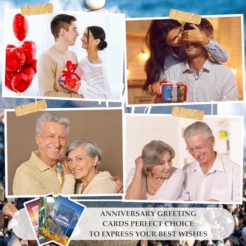 Motiskyy 48 Sets Religious Anniversary Cards Bulk for Wedding Couple Christian Happy Anniversary Cards with Envelopes and Stickers Bible Verse Scripture for Wife Celebrating Moment(Scenery) - style: Scenery