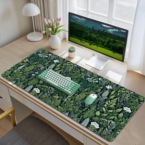 iCasso Desk Mat, Big Desk Pad,XXL Gaming Mouse Pad, Dark Green - color: A-green Grass