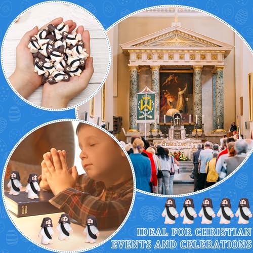 Barydat 100 Pcs Little Jesus Figures, Halloween Prank Props, Black - color: Black