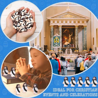 Barydat 100 Pcs Little Jesus Figures, Halloween Prank Props, Black - color: Black