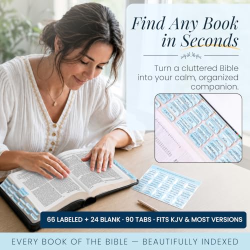 90 Christian Bible Tabs for Women, Men, Kids - Sky Blue Marble - color: Sky Blue Marble
