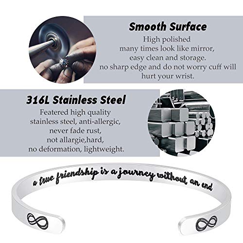 Fesciory Inspirational Bracelets for Women, Stainless Steel Cuff Bangle - color: Silver-13