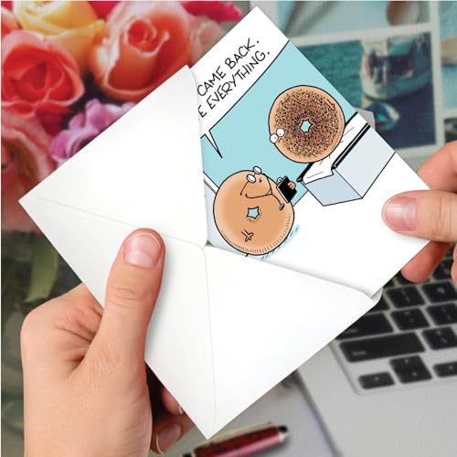 NobleWorks - Funny Get Well Paper Card with 5 x 7 Inch Envelope (1 Card) Everything Bagel C2440GWG - style: Everything Bagel