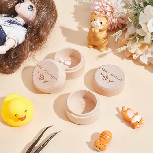 UNICRAFTALE 2 Pcs Umbilical Cord Keepsake Box Umbilical Cord Memorial Box - size: 4.95x3.7x4cm