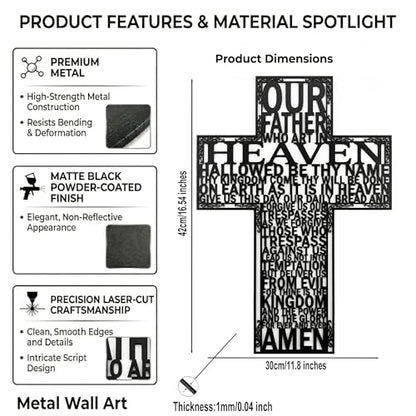 LPRVCH Metal Cross Wall Decor, Christian Wall Art, Rustic Farmhouse Cross