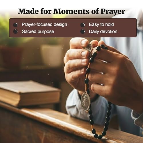 SANCTUM VERITAS Saint Faustina Kowalska True Relic Chaplet Apostle Divine of Mercy Miraculous Medal Jesus I Trust in You Chaplet Three O' Clock Prayer Poland Polish Novena - color: brown