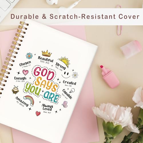 Lacama Bible Journal for Women, Christian Prayer Journal Notebook Gifts for Teen Girls Kids, Bible Study Supplies, Bible Notebooks for Note Taking, Hardcover Notebooks Office School Supplies 5.5x8.3 - color: God Says You are-2
