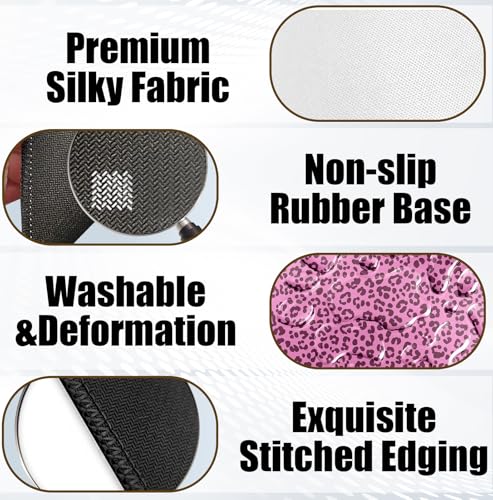 Trendy Hot Pink Leopard Print Mouse Pad for Desk, Funky Y2K Cheetah Print Mousepads with Anti-Slip Rubber Base for Computer Laptop Home Office Desk Accessories, 9.5x7.9 Inch - color: Square mouse pad-Pink leopard print