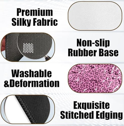 Trendy Hot Pink Leopard Print Mouse Pad for Desk, Funky Y2K Cheetah Print Mousepads with Anti-Slip Rubber Base for Computer Laptop Home Office Desk Accessories, 9.5x7.9 Inch - color: Square mouse pad-Pink leopard print