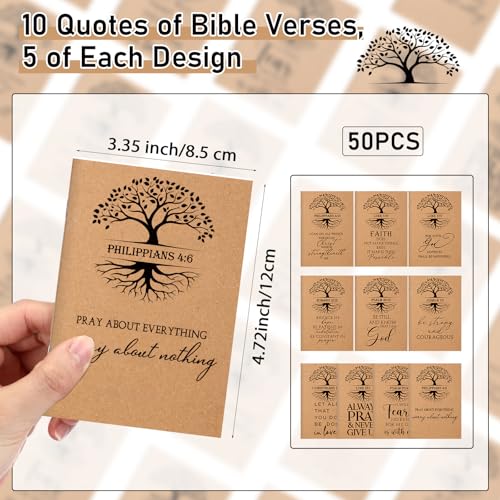 Kosiz 50 Pcs Christian Gift Bulk Christian Notebooks Bible Verse Journal