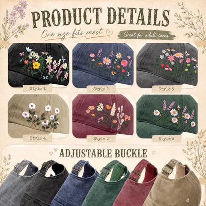 6/12 Pack Christian Hats Bulk for Men Women - style: Wildflower