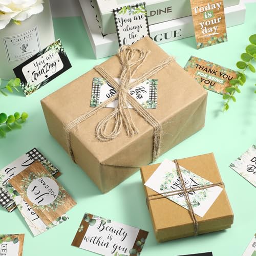 Outus 120 Pcs Motivational Encouragement Inspirational Card Boho Rainbow - style: Eucalyptus Leaf