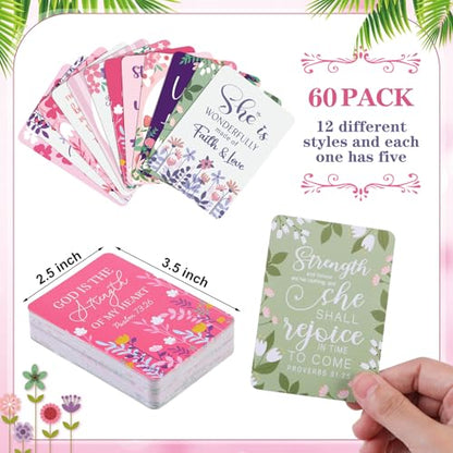 60 Pcs Faith Prayer Card for Women Bulk Christian Prayer Cards - color: Christian Women