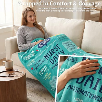 Nurse Gifts for Women Men, Soft Blanket Throw for Registered Nurses RN LPN Nursing Student Graduation，Nurse Week Birthday Appreciation Retirement Gift,Blanket for Bed Couch Travel - color: Nurse