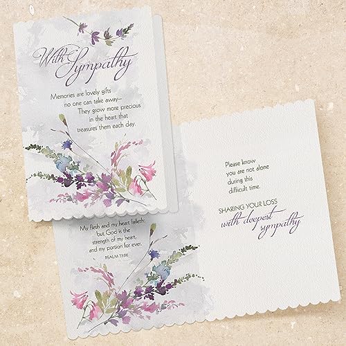 Faithfully Yours Designer Greetings Floral Sympathy Boxed Card 12 Pack