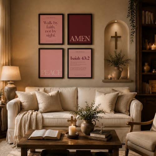 WEFKODO Pink Christian Bible Verse Inspirational Wall Art 8x10 Unframed - color: white-bible2