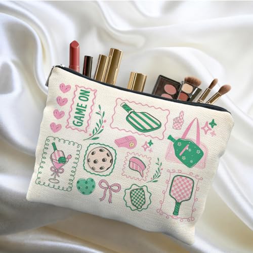 Pickleball Lover Player Gifts for Women Canvas Makeup Bag - color: pickleball