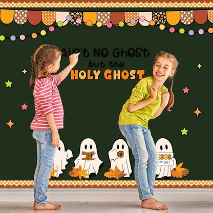 Mooliwe 141 Pcs Halloween Fall Bulletin Board Decor Set Christian Ghost - style: Halloween