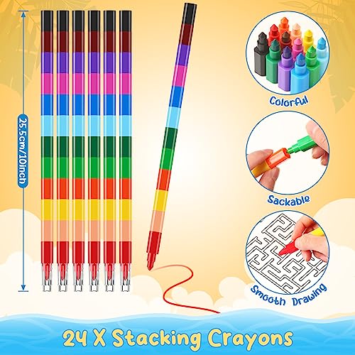 BenLouis 24 Summer Mini Coloring Books with 24 Crayons for Kids Bulk - style: Summer