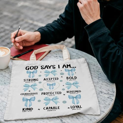 FBB Christian What's the Best that Could Happen Inspirational Tote Bag - color: God Say I Am - 2