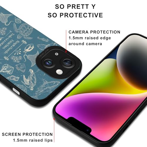Summer Ocean Marine Life Retro Phone Case for iPhone 14 Case Christian Bible Verses Pattern Shockproof Soft Protective for Women Men Phone Cover Funda for iPhone 14 6.1 Inch - color: Stylish, size: for iPhone 14