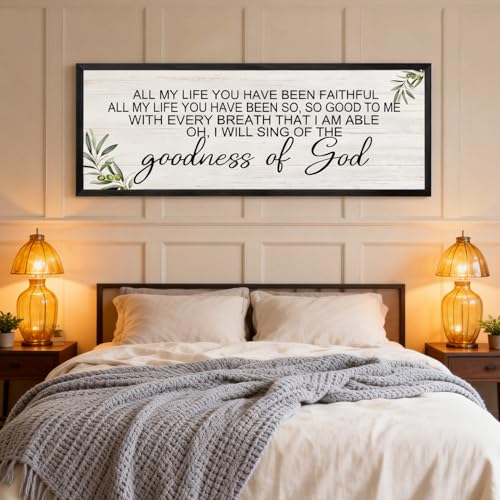 Foutcheou Goodness of God Christian Wall Decor, 40''×15'', Black - color: Goodness of God Black, size: 40"L x 15"W