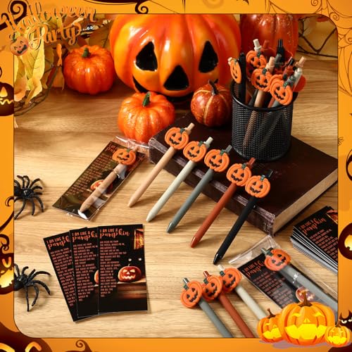 Sayglossy 30 Sets Christian Halloween Favors Pumpkin Pens Bookmark Decor