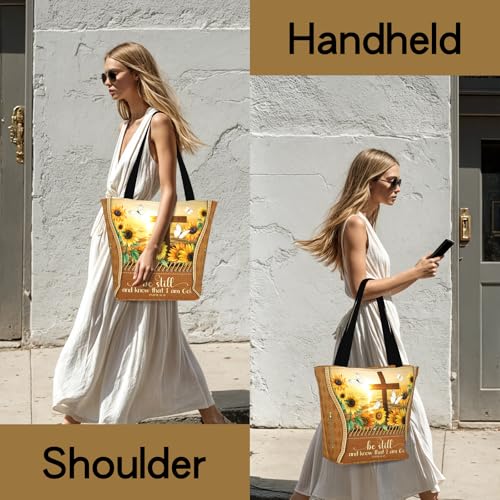 Bible Tote Bags For Women Religious Church Bag Christian Tote Bags Inspirational For Women Organizer Christian Gift - color: Bible Cross