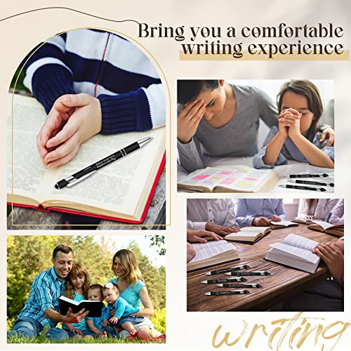 Teling 20 Pcs Christian Engraved Pens with Bible Verse Black Ink