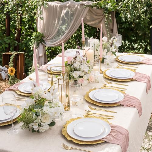 LIYH 8Pcs Gold Charger Plates, 13 Inch Plastic Round Chargers For Parties - color: Irregular Gold, size: 8Pcs