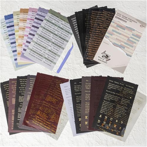 Quote and Sayings with Bible Verses Stickers for Journaling, 846Pcs Word Stickers, 24 Sheets Gold Foil Small Talk Sticker Book for Junk Journal Supplies, Scrapbooking, Bujo, Card Making - color: Quote and Bible Verse Sticker Book