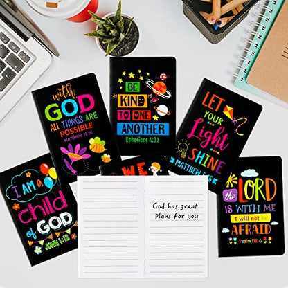 20Pcs Back to School Bible Verse Notepad, Inspirational Notebooks - style: Black