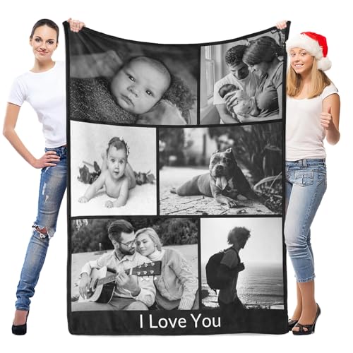 inkArts Custom Blanket with Photo, Personalized Blanket, Customized Photo Blankets, Customizable Picture Blankets, Personalized Photo Gifts for Women Men Mom Dad Baby Kid Family Pet - color: 6 Photos-3