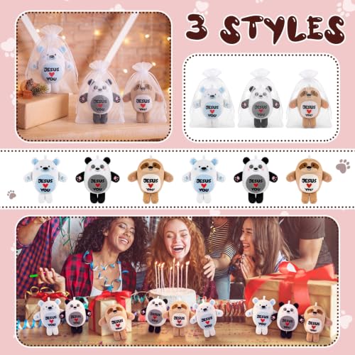 Silipull 12 Pcs Jesus Loves You Stuffed Animals 4.53" Religious Gifts Bulk - color: Jesus Loves You, size: 4.53''