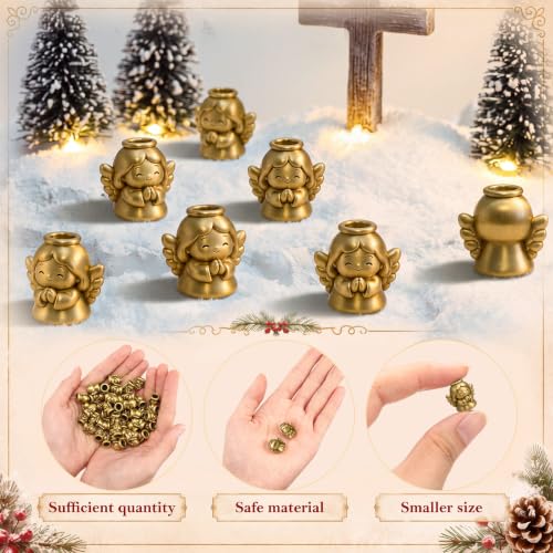 Civaner 50 Pcs Mini Brass Color Angel Figurines, Miniature Small Angels - style: Angel