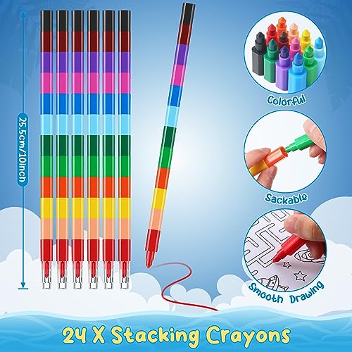 BenLouis 24 Outer Space Mini Coloring Books with 24 Crayons for Kids Bulk - style: Space