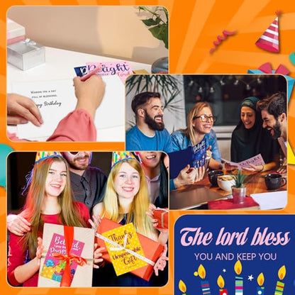 Gersoniel 24 Pack Religious Christian Birthday Cards Bulk,Classic Style - style: Traditional