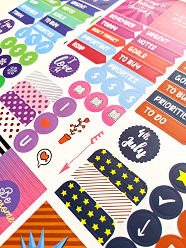 Vladi Creative Monthly Aesthetic Planner Stickers – 718 Matte, 13 Sheets of Seasonal, Holiday, Functional & Productivity Planner Stickers – Easy-Peel Set for Journals, Calendars & Scrapbooking