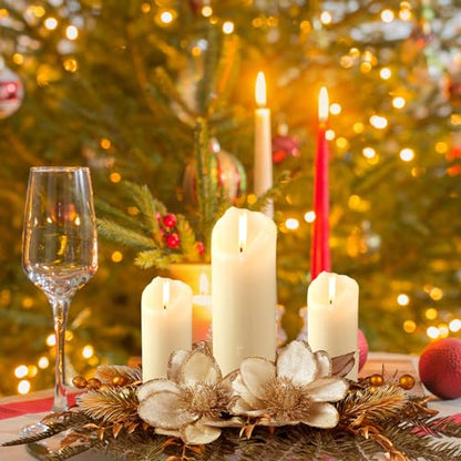 Cindeer Christmas Centerpiece 30 Inch LED Candle Holder, Gold - style: Gold