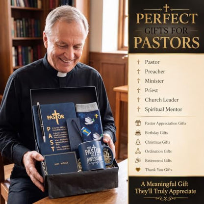 7 Pcs Pastor Appreciation Gifts for Men, Navy Blue - color: Navy Blue
