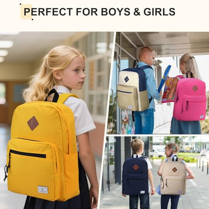 VX VONXURY Kids Backpack for School Travel,16.7 Inch Lightweight Bookbag - color: Yellow