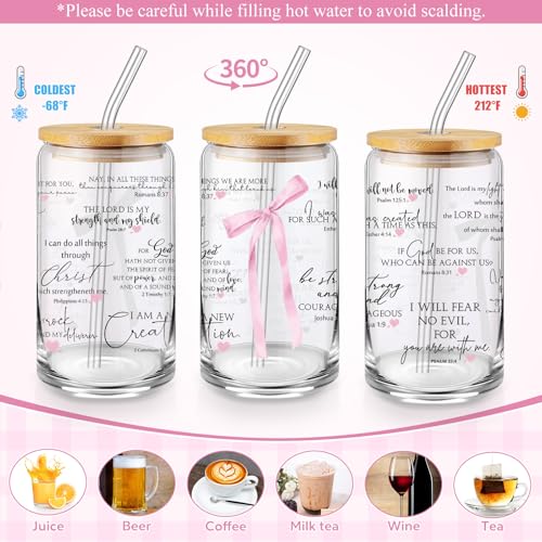 Watersay 64 Pcs Coquette Pink Bow Gift for Women Christian Pink Bow Birthday Gifts Baskets 16 oz Tumblers Preppy Makeup Bag Multicolor Ballpoint Pen Sticky Notes Stickers for Her Friends Sisters - style: Pink Bow