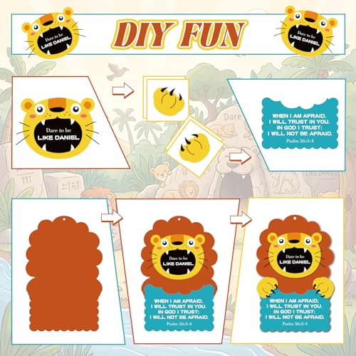 12 Pack Dare to Be Daniel Sign Kit VBS Crafts for Kids Religious Craft Set