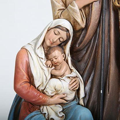 BC Catholic Holy Family Statue 11" H Nativity Scene Catholic Statues - color: Renaissance Full Color, size: 11 inches H