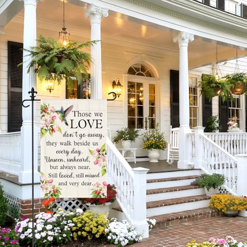 Those We Love Don’t Go Away 12 x 18 Inch Memorial Garden Flag - color: White 3