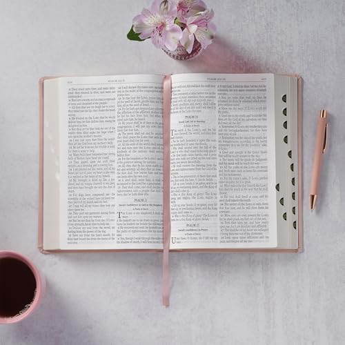 KJV Holy Bible, Giant Print Full-size Faux Leather Red Letter Edition - Thumb Index & Ribbon Marker, King James Version, Pink (KJV Full Size GP Editions)